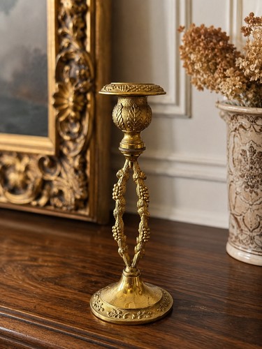 Vintage brass candlestick - vintage,