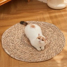 Cat Scratcher Mat Kitten Round Scratching Board Pad Weave Pet Scratch Carpet Toy