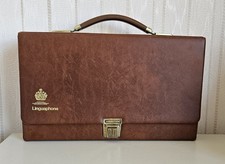 Vintage 1970s French Linguaphone Set in Brown Vinyl Carry Case Cassettes & Books