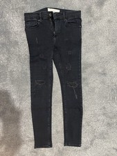 Mens Topman Spray On Black Jeans W28 L30