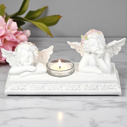Cherub candle holder memorial - cherub,