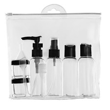 9 Piece Clear Travel Bottle
