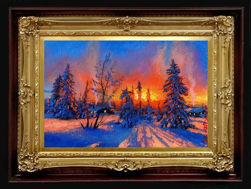 Winter sunset iii - sunset, original