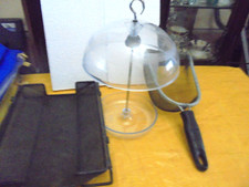 2 BIRD FEEDING STATIONS 1 HANGING DOME,1 GROUND METAL PLUS 1 METAL SCOOP
