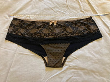 M&S Size 14 Black Lace Knickers Sexy Pants Lingerie