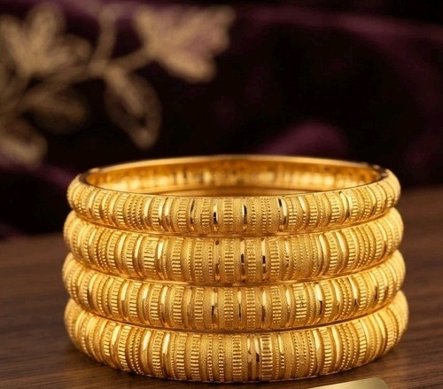 Ethnic bangles 22k gold plated - gold,