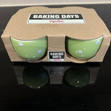 Spode Baking Days Lime Green Egg Cups x 4 Polka Dot Spotty New Unused