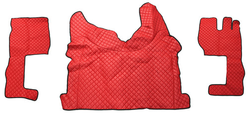 Eco leather red floor mats - leather,