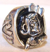 GRIM REAPER AXE BIKER RING