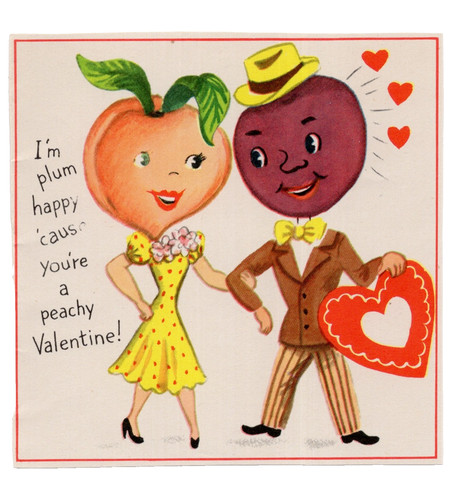 Vintage valentine card anthro - vintage, card,