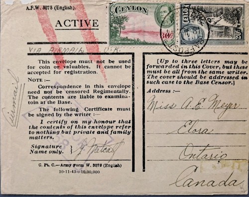 Ww2 ceylon 1944 rafpost - ceylon,