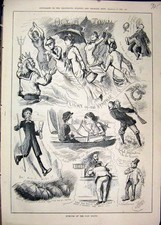 Original Old Antique Print