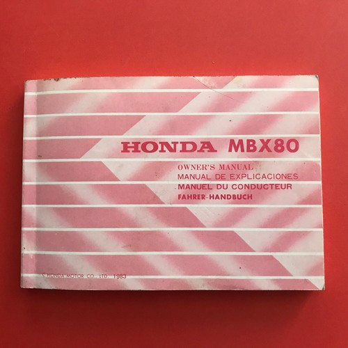 Honda mbx80 owner manual - mbx80, owner’s