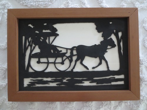 Framed amish horse buggy - framed,