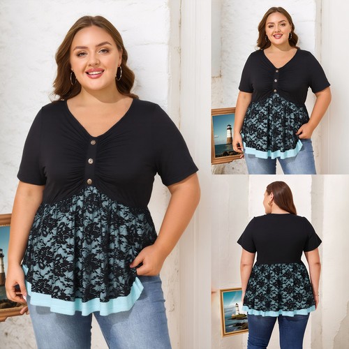 Womens plus size lace v - uk,
