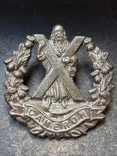 Cameron Highlanders, Genuine British Army Cap Badge.
