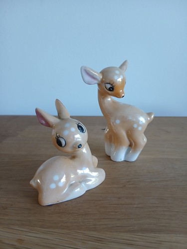 Baby deer fawn ceramic figures - deer,