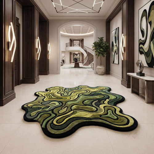 Unique shaped abstract tufted - shaped,