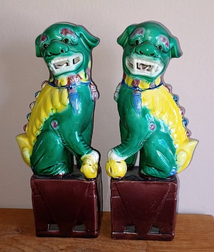 Vintage pair chinese green - pair,