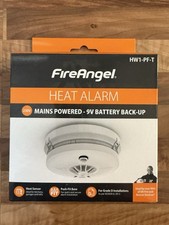 New FireAngel HW1-PF-T Heat Alarm Mains Powered & Battery Back-up Kitchen Garage