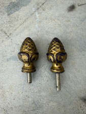 Pair Of Vintage Cast Iron Railing Newel Post Top Finials