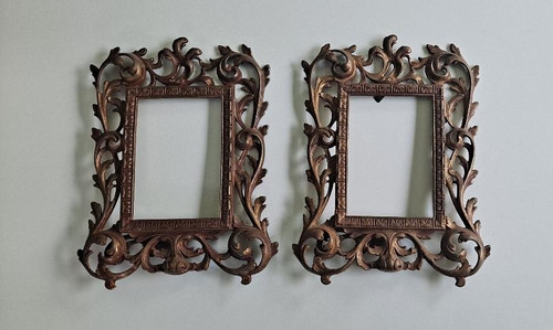 Pair victorian brass easel - pair,