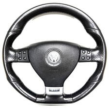 VW Golf Mk5 GTi Flat Bottom Multifunction Leather Steering Wheel Complete