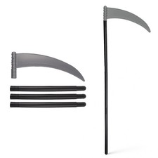 Scythe Weapon Grim Reaper Fancy Dress Costume Accessory Grey Prop.