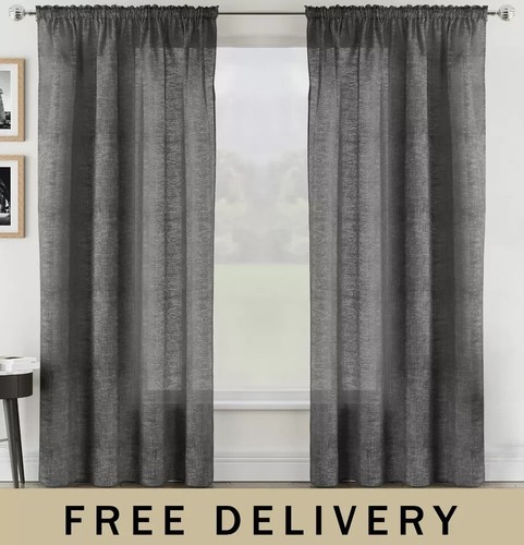 Dark grey thick textured - dark, linen