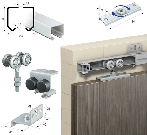 Sliding door gear track system - sliding,