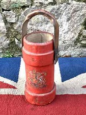 WW1 Royal Navy Cork & Canvas Cordite Charge Carrier with leather handle