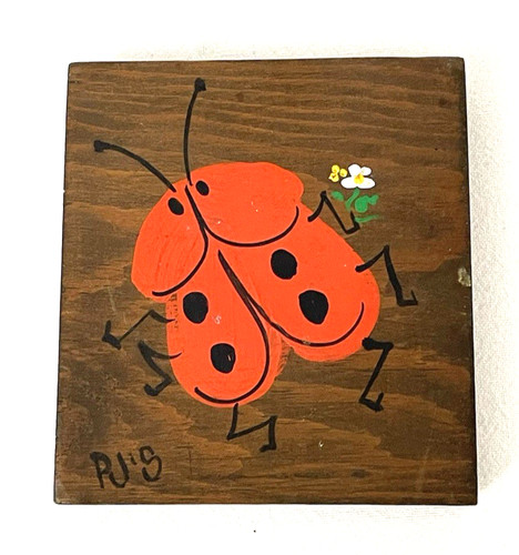 Vtg hand painted ladybug - painted,