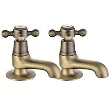 Basin Pillar Taps Pair Antique