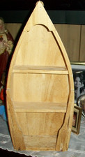 Wooden Fishing Row Boat 15 Inch Decorative Hanging Shelf