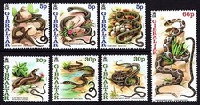 Gibraltar 2001 Snakes Complete Set SG 960 - 966 Unmounted Mint