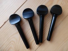 CELLO TUNING PEGS, POLISHED EBONY, ENGLISH STYLE, FULL SIZE 4/4, UK SELLER.