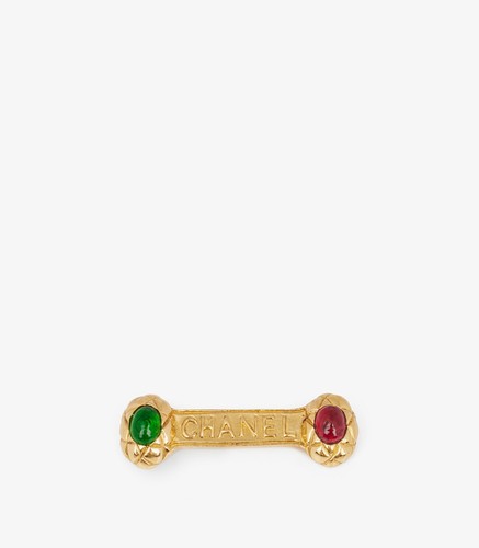 Chanel gripoix glass gold - glass, tone