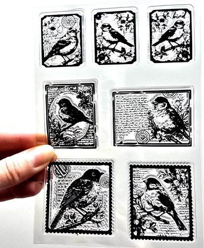 Clear stamps vintage - stamps, bird