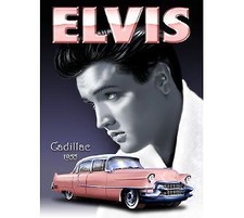 Elvis Pink Cadillac Metal Sign