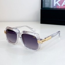 Cazal Square 607/3 002 Clear Frame Lenses Grey Gradient Unisex Sunglasses