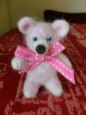 Valentine Hand made needle felted Bear
