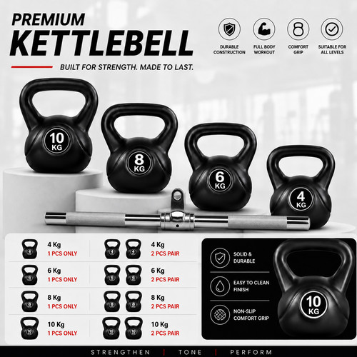 10kg vinyl kettlebell weight - 4-10kg,