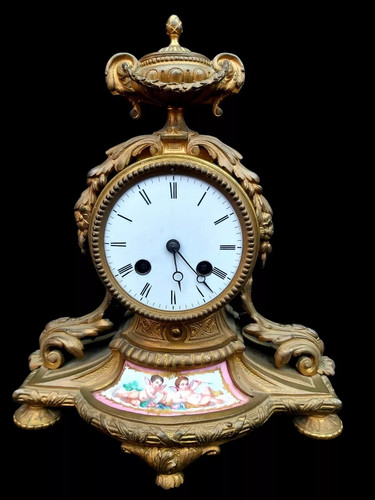 Antique clock french bronze - antique,