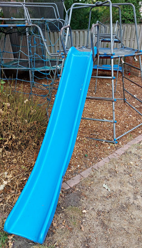 Blue plastic outdoor slide - tp,