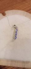 Sterling Silver And Iolite Gemstone Pendant With Chain