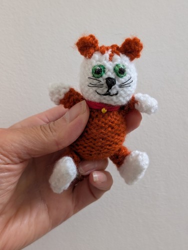Handmade knitted pocket ginger - handmade,