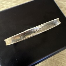 Tiffany & Co. 1837 Concave Sterling Silver Bangle Bracelet full uk hallmarks 