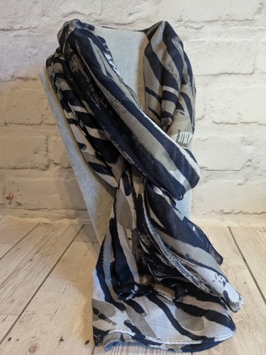 Tigi scarf navy blue grey - tigi,
