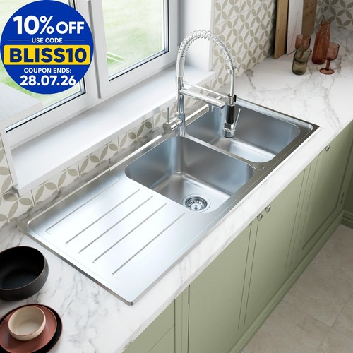 Stainless steel double bowl - stainless,