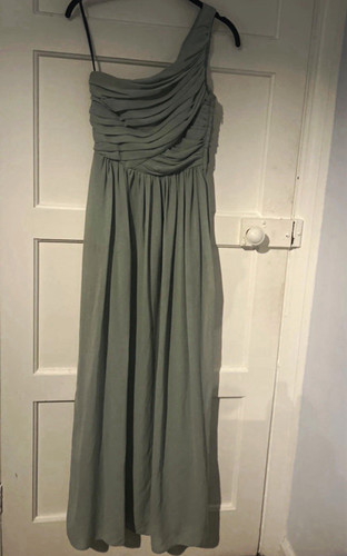 Green one shoulder ruched - green,
